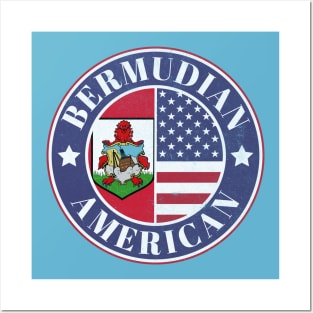 Proud Bermudian-American Badge - Bermuda Flag Posters and Art